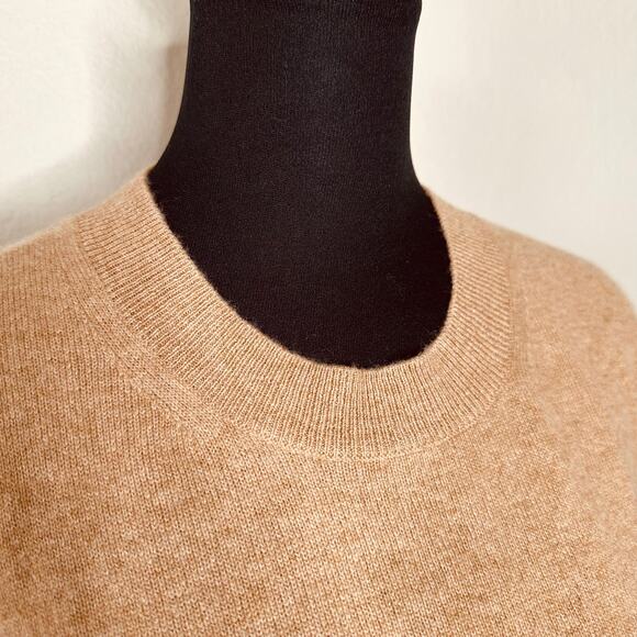 J.Crew Cashmere Classic Fit Crewneck Sweater Heather Camel BA400 Size XL New - Picture 7 of 14